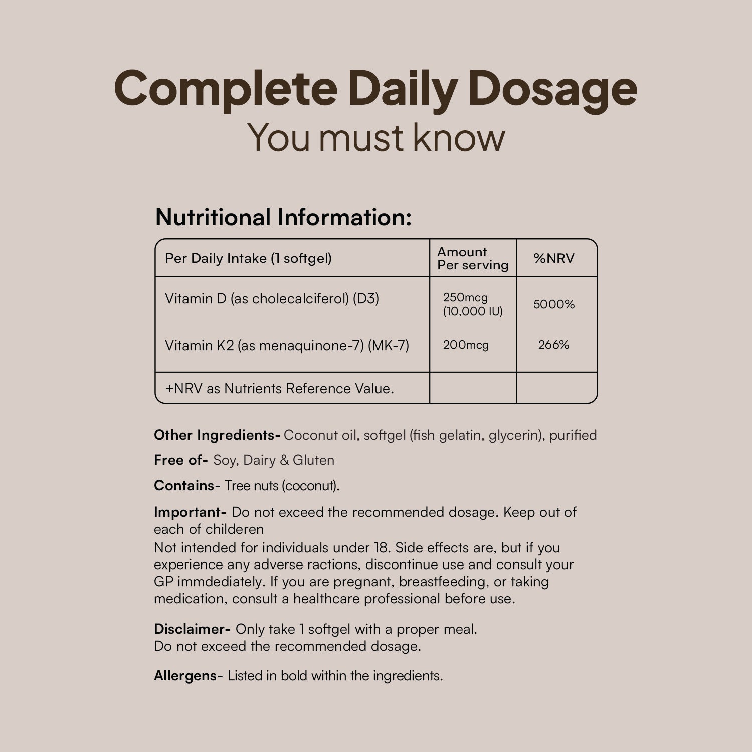 Vitamin D3 + K2